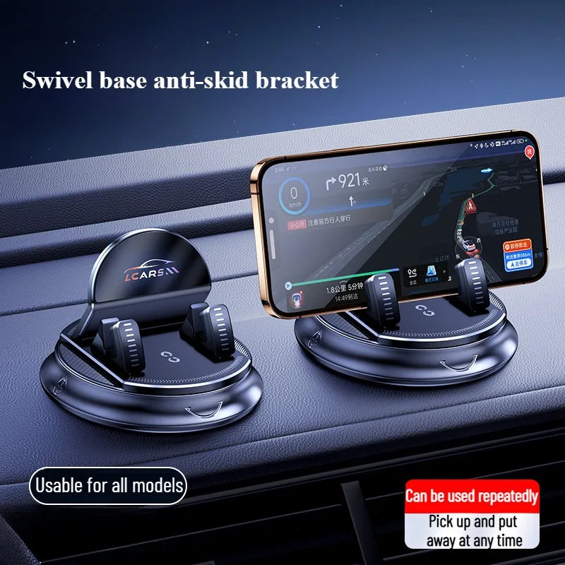Support de Téléphone Rotatif 360° à Ventouse — Pour Voiture, Tableau de Bord et Maison