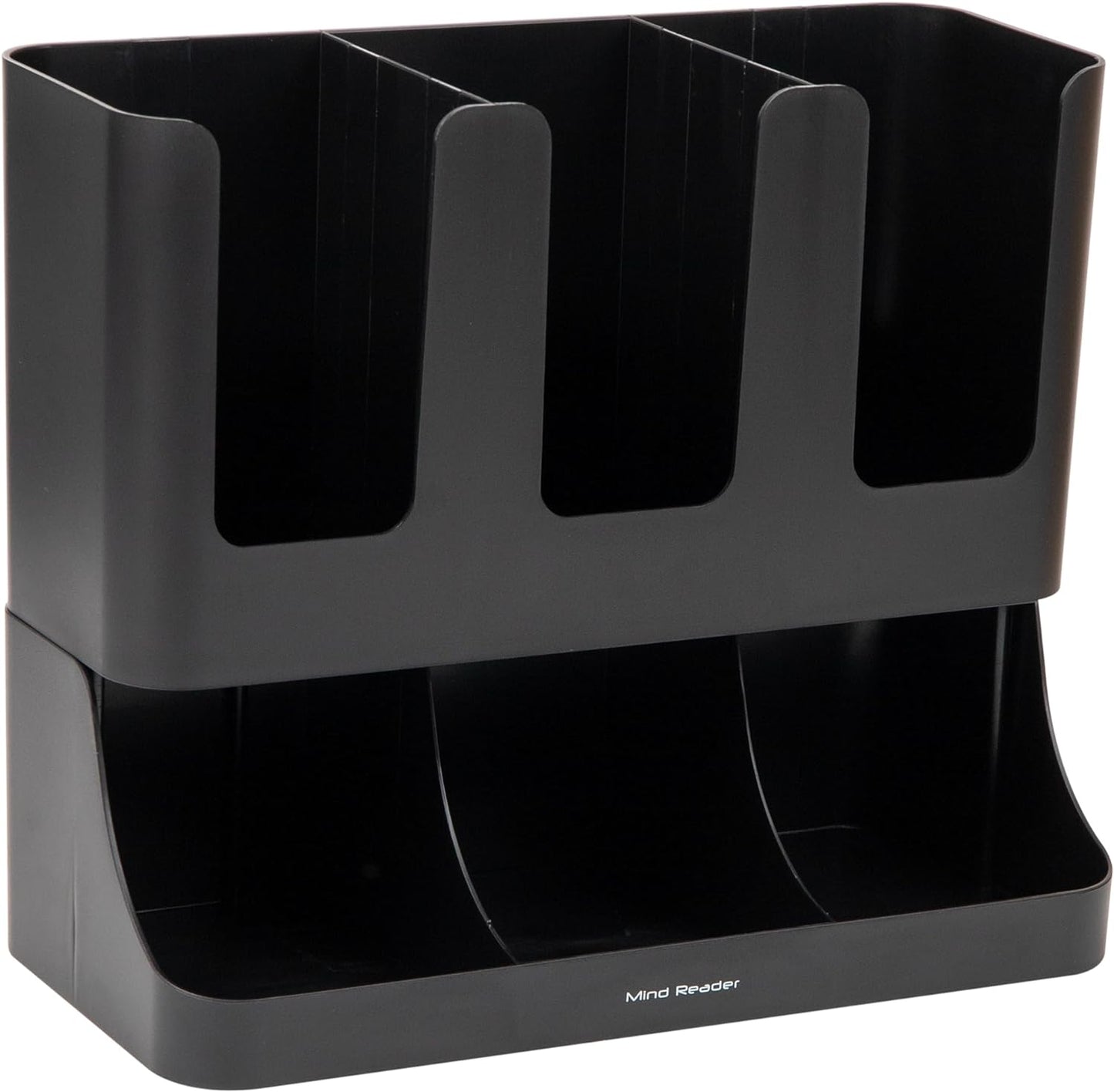 ☕ Organisateur de Café à 6 Compartiments – Support Vertical pour Gobelets et Condiments (Noir)