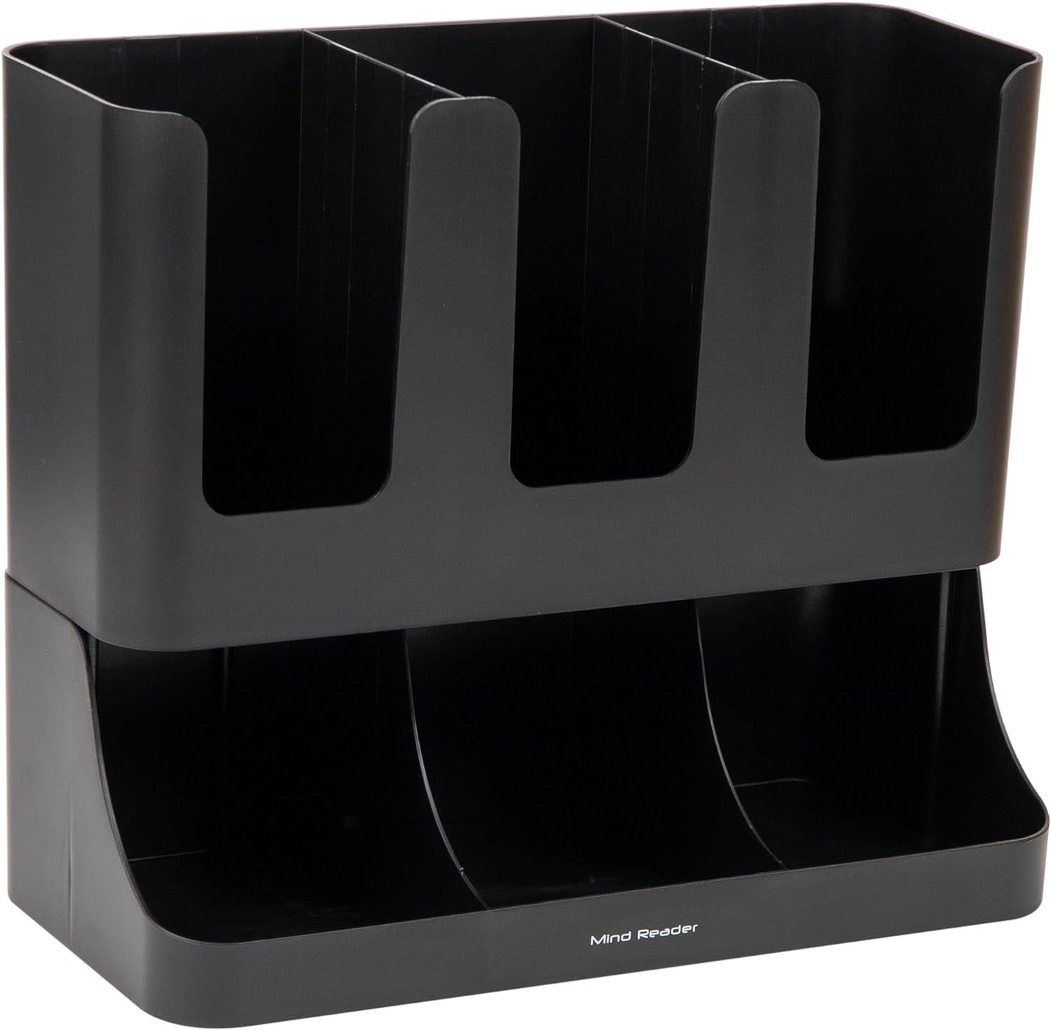 ☕ Organisateur de Café à 6 Compartiments – Support Vertical pour Gobelets et Condiments (Noir)
