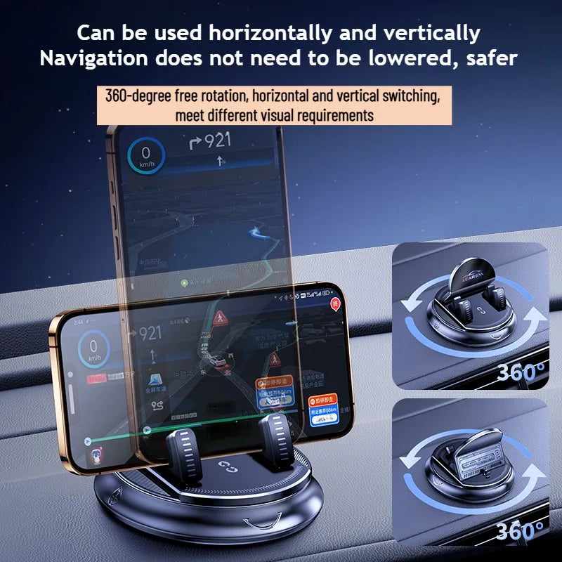 Support de Téléphone Rotatif 360° à Ventouse — Pour Voiture, Tableau de Bord et Maison