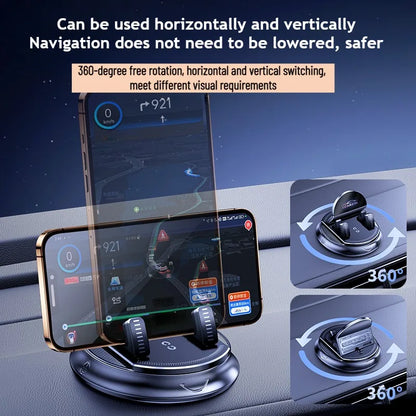 Support de Téléphone Rotatif 360° à Ventouse — Pour Voiture, Tableau de Bord et Maison