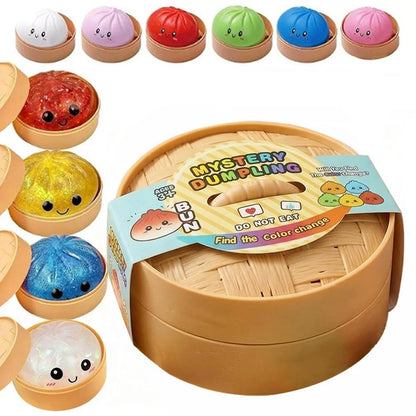 Boîte Mystère Raviolis Pailletés — Balles Anti-Stress Sensorielles, 10 Couleurs Surprises